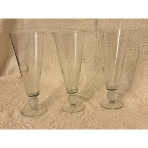 Libbey Clubhouse Collection Golf Ball Pilsner Glasses set Of Three